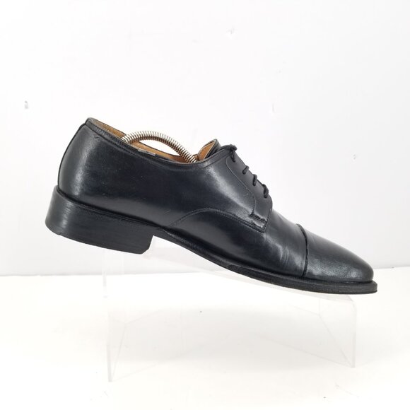 BrunoMagli Branson Mens Black Leather Oxford Dress Cap toe Italy Shoe Sz 10M main image 12